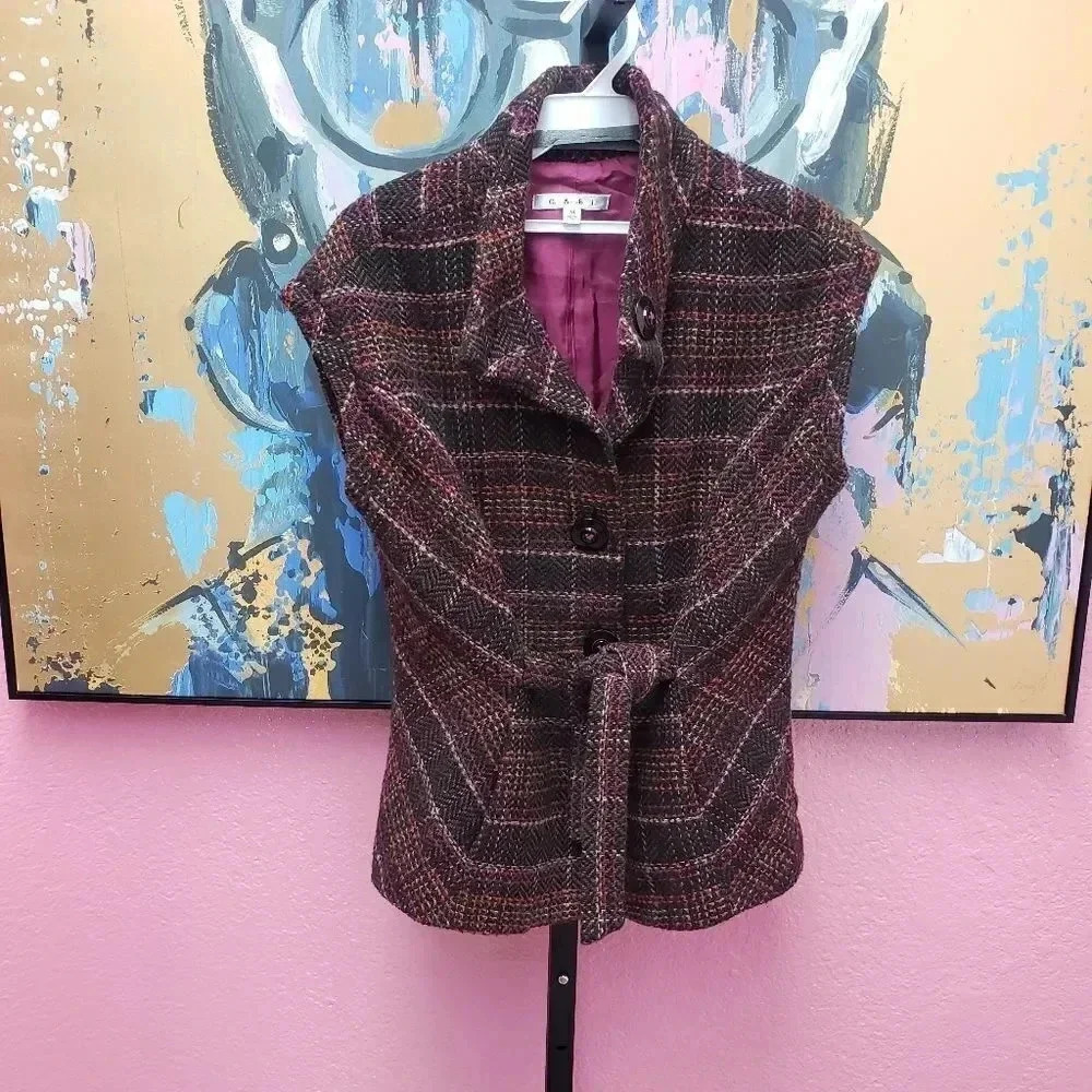 CAbi Style #681 Cinch It Up Plaid Vest